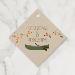 Étiquettes Cadeau Rustic Fall Branches Canoe Wedding Favor Tags