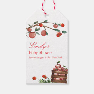 Étiquettes-cadeau Rustic Farm Ladybug Apple Baby shower fille