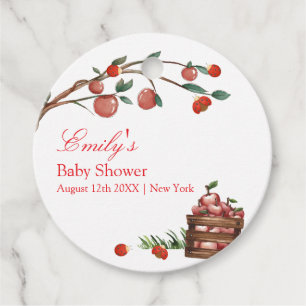 Étiquettes Cadeau Rustic Farm Ladybug Apple Baby shower fille