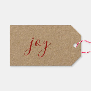 Étiquettes-cadeau Rustic Farmhouse Papier Joie Script Noël