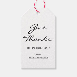 Étiquettes-cadeau Rustic Floral Donner Merci Thanksgiving Tags Cadea
