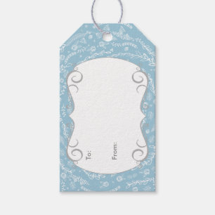 Étiquettes-cadeau Rustic Floral Garland Folk Art Motifs Tags