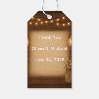 Étiquettes-cadeau Rustic Mason Jar Wedding Favor Tags