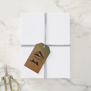 Étiquettes-cadeau Rustic Mountain Illustration Réunion familiale Mer