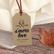 Rustic S'more Love Kraft Wedding Favor Tags