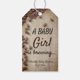 Étiquettes-cadeau Rustic Une Petite Fille Brasse Du Baby shower De C