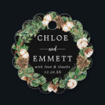 Étiquettes Cadeau Rustic Winter Botanical Wreath Wedding Favor Tags<br><div class="desc">Elégante marque de mariage rustique d'hiver. Les prénoms du couple mariage sont au centre avec un bref merci et date. Ils sont entourés d'un pin traditionnel et d'une couronne sainte. La couronne possède une variété de verdure comme le pin, l'épinette et le houx. Les baies rouges lui donnent une couleur...</div>