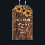 Étiquettes-cadeau Rustic Wood Burlap Sunflower Mariage Amour & Merci<br><div class="desc">Rustic Wood & Burlap Sunflower Country Farmhouse Chic Watercolor Mariage Love & Thanks Merci Tags ! ~ Regardez ma boutique pour voir l'ensemble de la suite mariage pour ce design!</div>