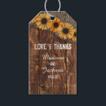 Étiquettes-cadeau Rustic Wood Burlap Sunflower Mariage Amour & Merci<br><div class="desc">Rustic Wood & Burlap Sunflower Country Farmhouse Chic Watercolor Mariage Love & Thanks Merci Tags ! ~ Regardez ma boutique pour voir l'ensemble de la suite mariage pour ce design!</div>