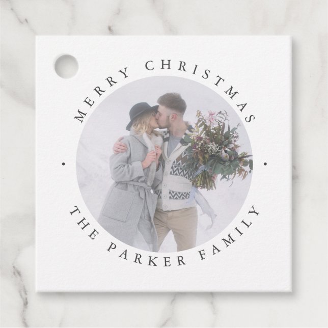 Étiquettes Cadeau Rustique chic | Noël photo (Devant)