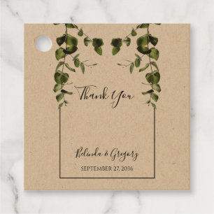 Étiquettes Cadeau Rustique Eucalyptus Feuille Mariage cadeau