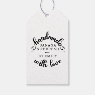 Étiquettes-cadeau Rustique fait à la main avec l'amour Script Coeur 