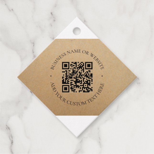 Étiquettes Cadeau Rustique Kraft Moderne Design Professionnel (Devant)