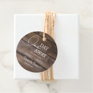 Étiquettes Cadeau Rustique moderne un jour loin Mariage Merci