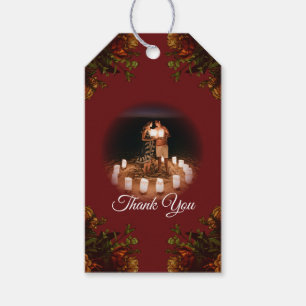 Étiquettes-cadeau Rustique Orange Red Fall Élégant Mariage gothique