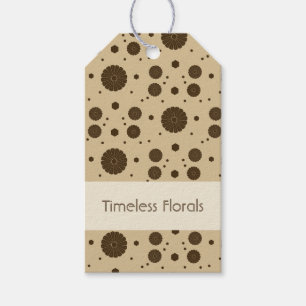 Étiquettes-cadeau Sable Micro Floral Brun Foncé