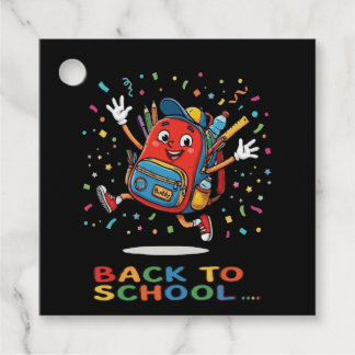 Étiquettes Cadeau Sac à dos sautillant mignon pour la rentrée scolai