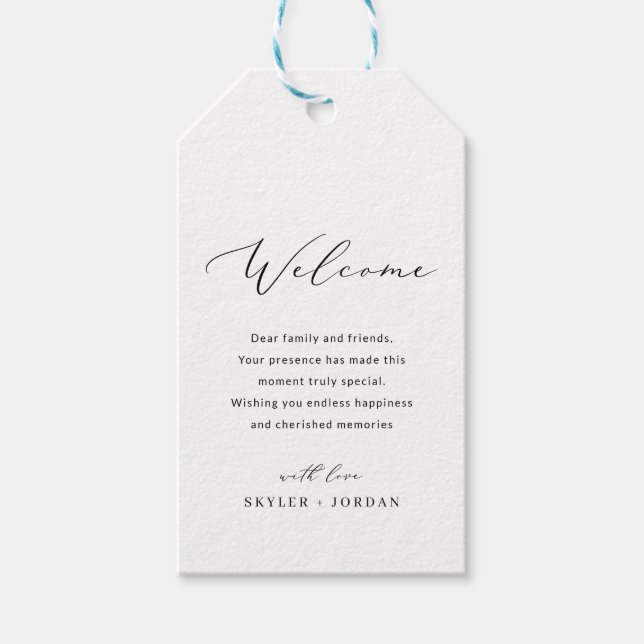 Étiquettes-cadeau Sac cadeau de bienvenue simple Mariage Panier Favo (Devant)