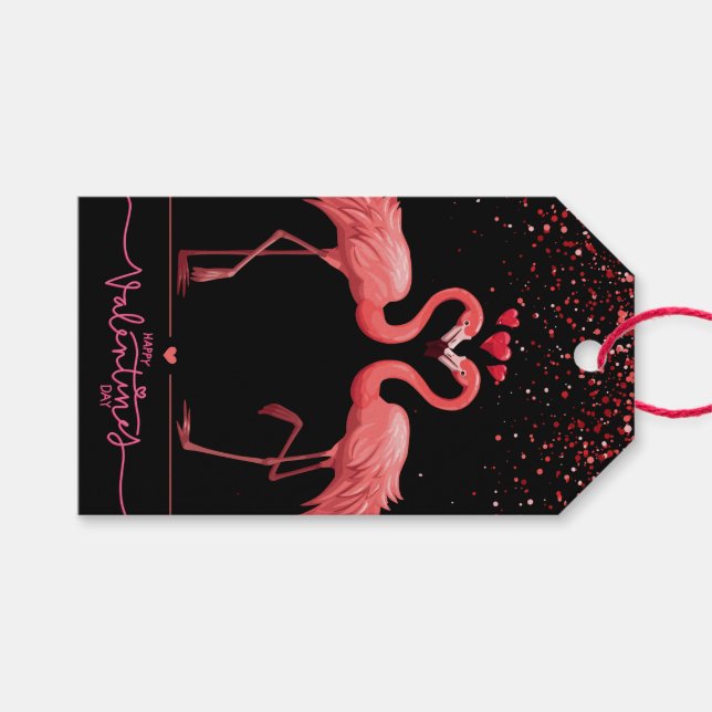 Étiquettes-cadeau Sac cadeau - Flamant rose (Devant (Horizontal))