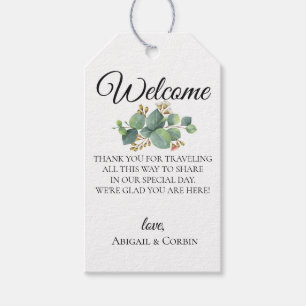 Étiquettes-cadeau Sac d'accueil Mariage d'Eucalyptus