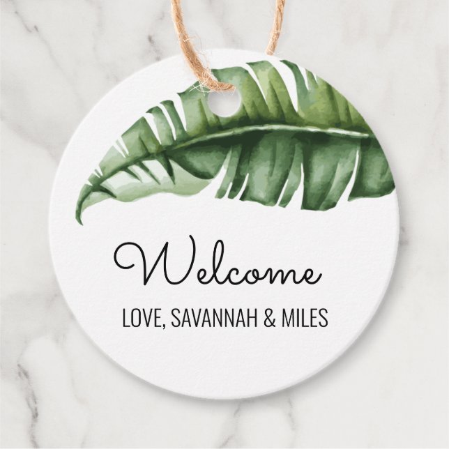 Étiquettes Cadeau Sac d'accueil pour Mariage feuille banane du siècl (Devant)