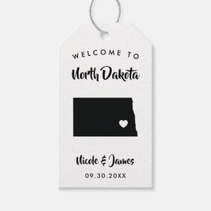 Étiquettes-cadeau Sac de bienvenue du Mariage du Dakota du Nord, Car