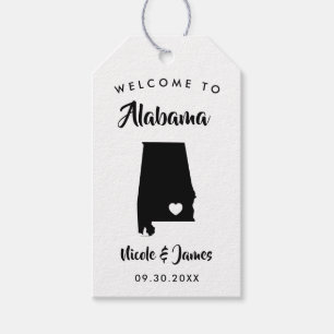 Étiquettes-cadeau Sac de bienvenue Mariage Alabama Tags pour Hôtels