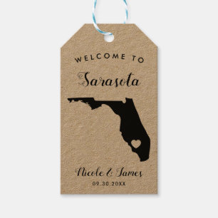 Étiquettes-cadeau Sac de bienvenue Mariage Floride Tags pour Hôtels