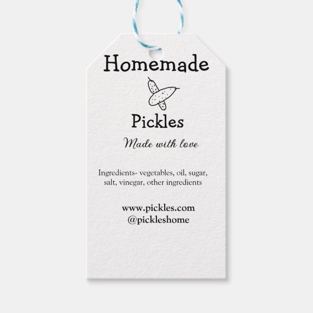 Étiquettes-cadeau Sachets maison faits avec amour ajouter texte site (Devant)