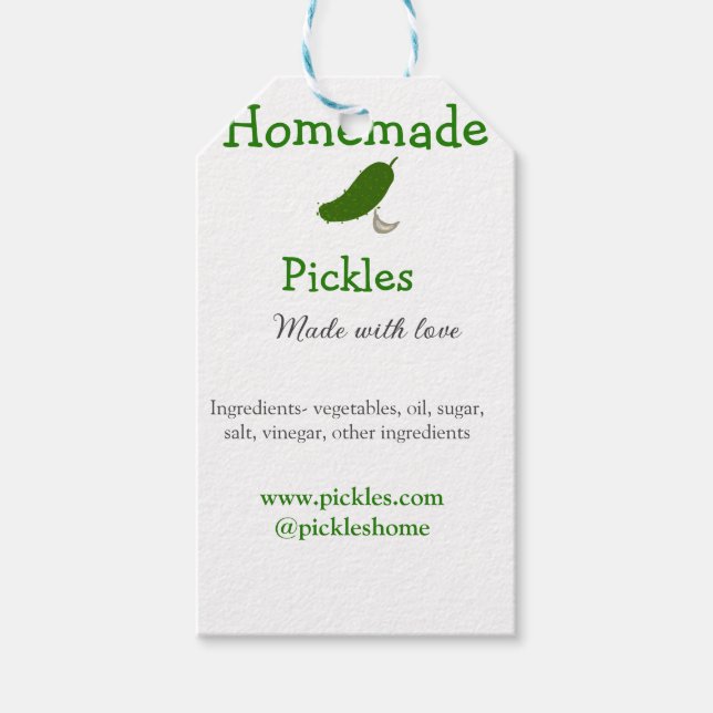 Étiquettes-cadeau Sachets maison faits avec amour ajouter texte site (Devant)