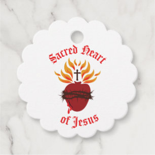 Étiquettes Cadeau Sacré Coeur de Jésus