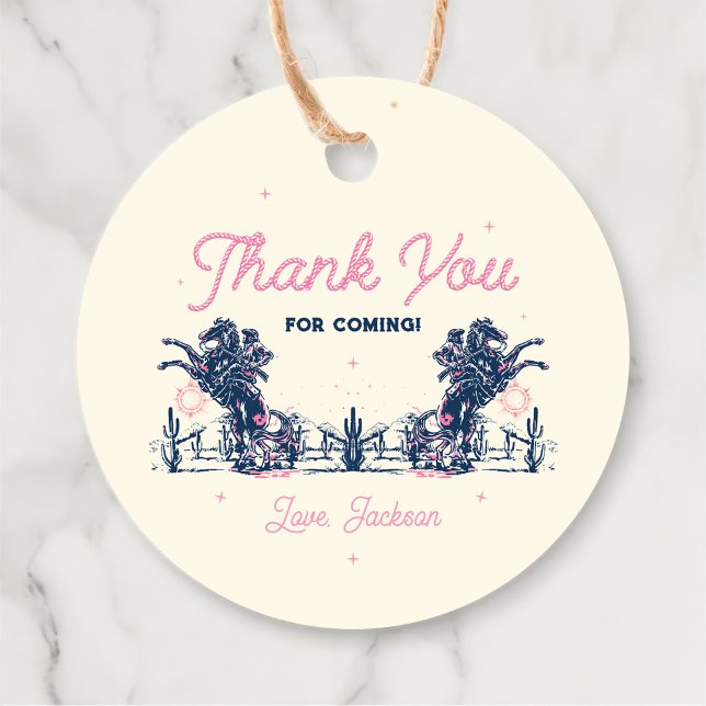 Étiquettes Cadeau Saddup First Rodeo Cowboy Anniversaire (Créateur téléchargé)