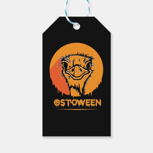 Étiquettes-cadeau Safari Afrique serengeti faune halloween Ostrich (Devant)