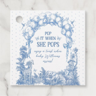 Étiquettes Cadeau Safari Animal Bleu Toile Bébé Garçon Douche Elle P