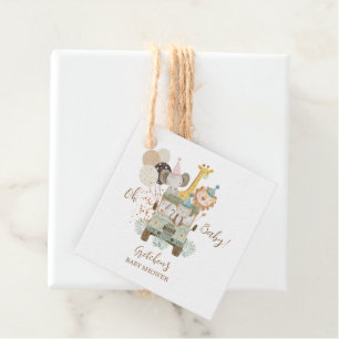 Étiquettes Cadeau Safari Animaux de la Jungle Baby Shower Bohème