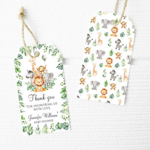 Étiquettes-cadeau Safari Animaux Wild One Baby Boy Shower Tags cadea