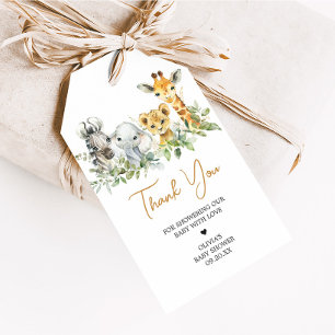 Étiquettes-cadeau Safari Animaux Wild One Baby shower Favoriser Tags
