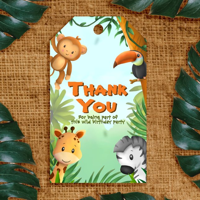 Étiquettes-cadeau Safari Anniversaire Tags cadeaux (Safari Birthday Gift Tag Favor Tag)