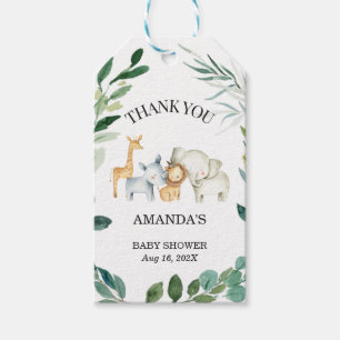 Étiquettes-cadeau Safari Foliage Genre Neutre Baby shower Cadeau
