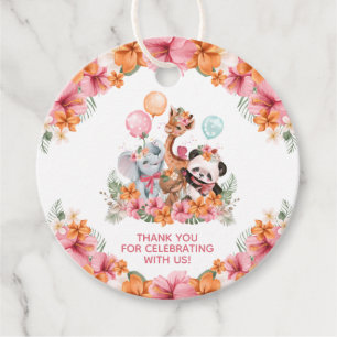Étiquettes Cadeau Safari Jungle pour Filles