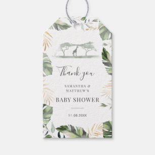 Étiquettes-cadeau Safari Palm Feuilles Couples Baby shower Favoriser