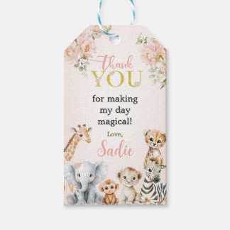 Étiquettes-cadeau Safari Sweet Girl Floral Anniversaire 