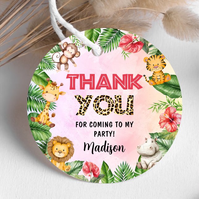 Étiquettes Cadeau Safari Wild One 1er anniversaire (Créateur téléchargé)