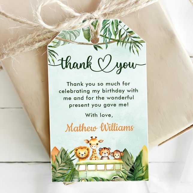 Étiquettes-cadeau Safari Wild One 1er anniversaire (Créateur téléchargé)