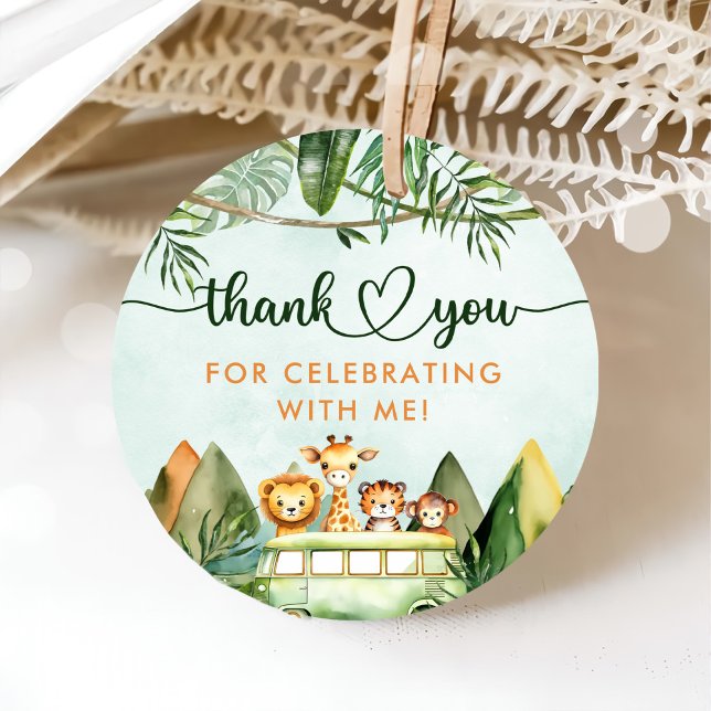 Étiquettes Cadeau Safari Wild One 1er anniversaire (Créateur téléchargé)