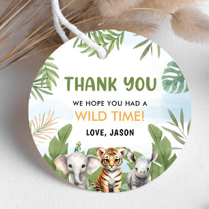 Étiquettes Cadeau Safari Wild One 1st Boy Birthday