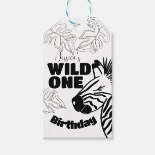 Étiquettes-cadeau Safari Zèbre Dessin à la Main Anniversaire Fête Sa