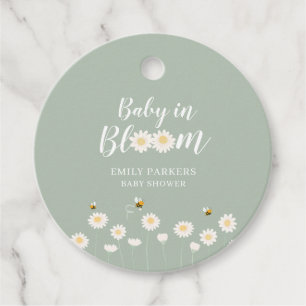 Étiquettes Cadeau Sage Green Simple Daisy Bébé En Fleur Douche