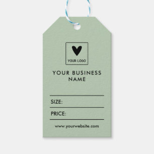 Étiquettes-cadeau Sage Green Your Logo Social Media Prix