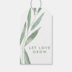 Étiquettes-cadeau Sage Greenery Let Love Grow Tags, Mariage Favor